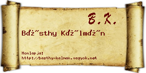 Básthy Kálmán névjegykártya